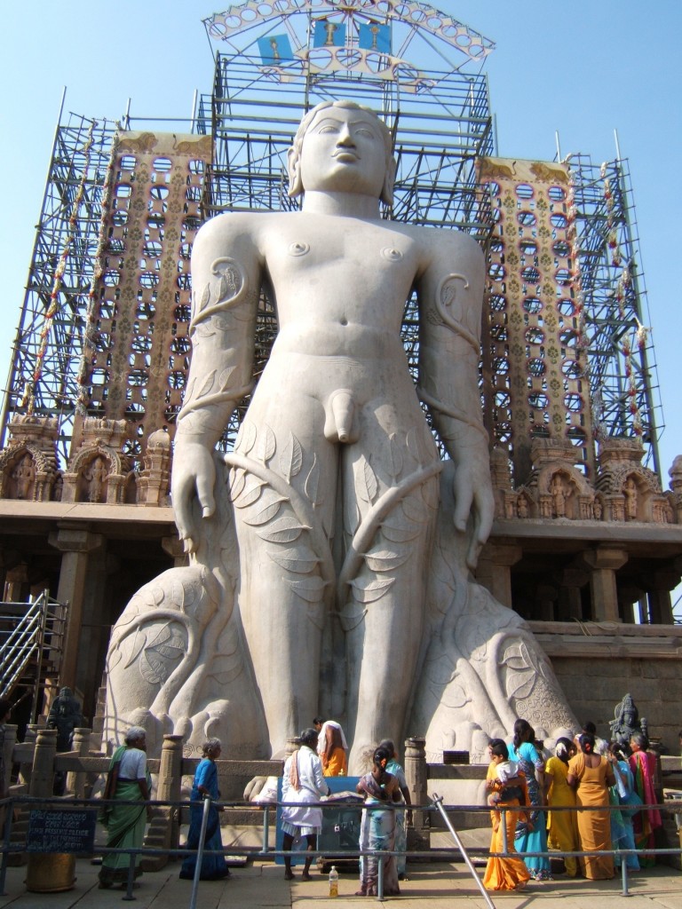 The Bahubali monolith of Shravanabelagola in Karnataka, India. A holy site of Jainism. Probably the most impressive religious monument I have ever seen. Wikimedia commons.