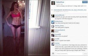 Caroline Berg Eriksen’s infamous selfie, posted four short days post-partum. Instagram