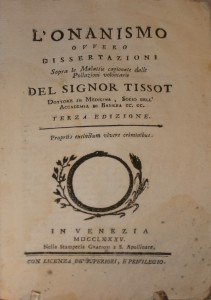 The cover of the 1875 Italian version of Samuel Auguste André David Tissot’s pamphlet “Treatise on the Diseases Produced by Onanism”. Source: Wikimedia Commons, Photograph by Giovanni Dell’Orto